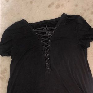 American eagle soft and sexy lace up top